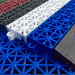 Close-up of court tile pattern